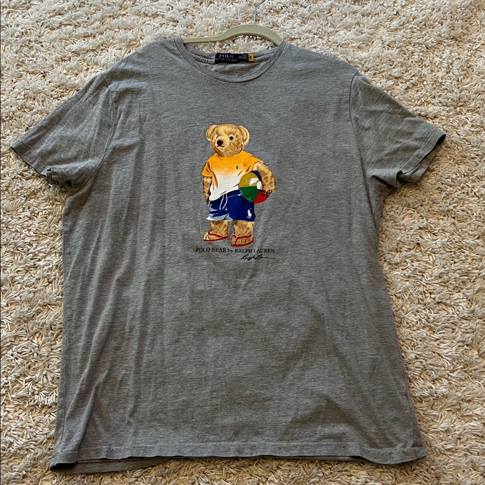 Ralph Lauren Gray Tee with Bear Design